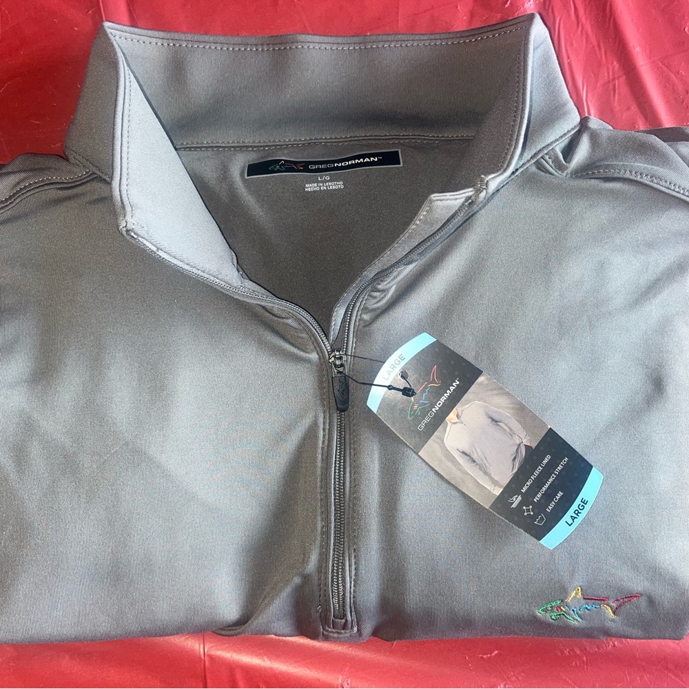 Greg Norman 1/4 Zip Pullover NWT Large Gray Performance Stretch Golf - Picture 3 of 13